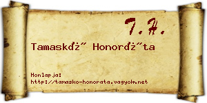 Tamaskó Honoráta névjegykártya
